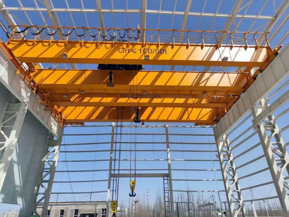 QD type European double-beam bridge crane, 200 tons and 100 tons