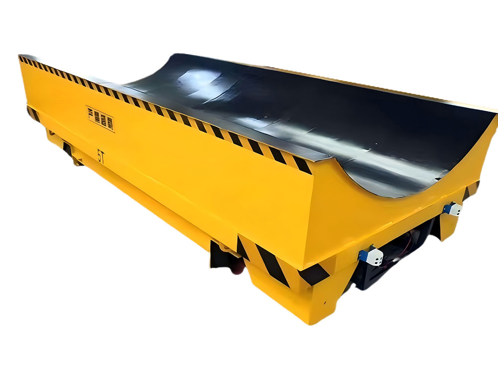 Electric flat car for steel coils