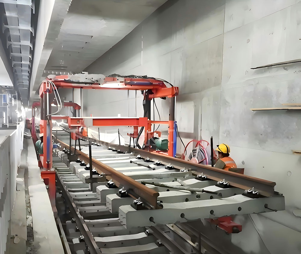 Subway track laying crane