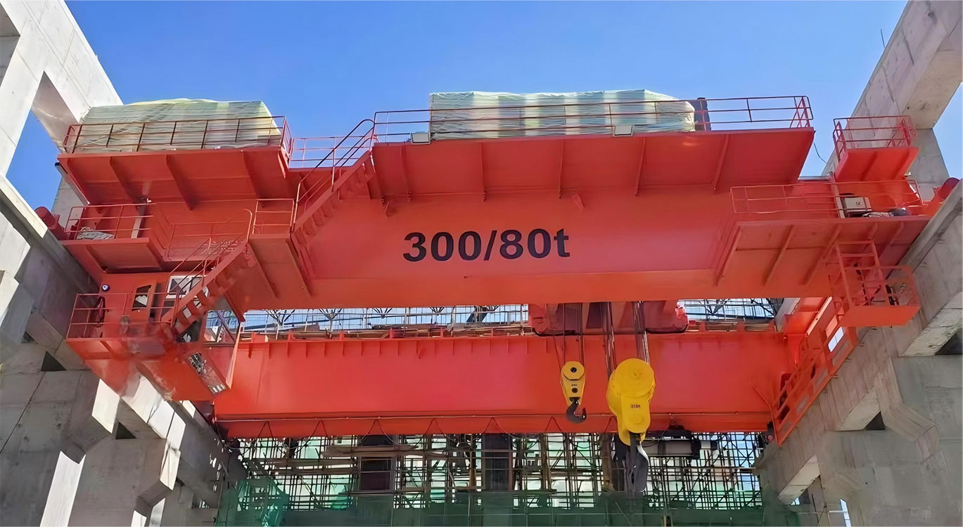 QD type European double-beam bridge crane with a lifting capacity of 300 tons